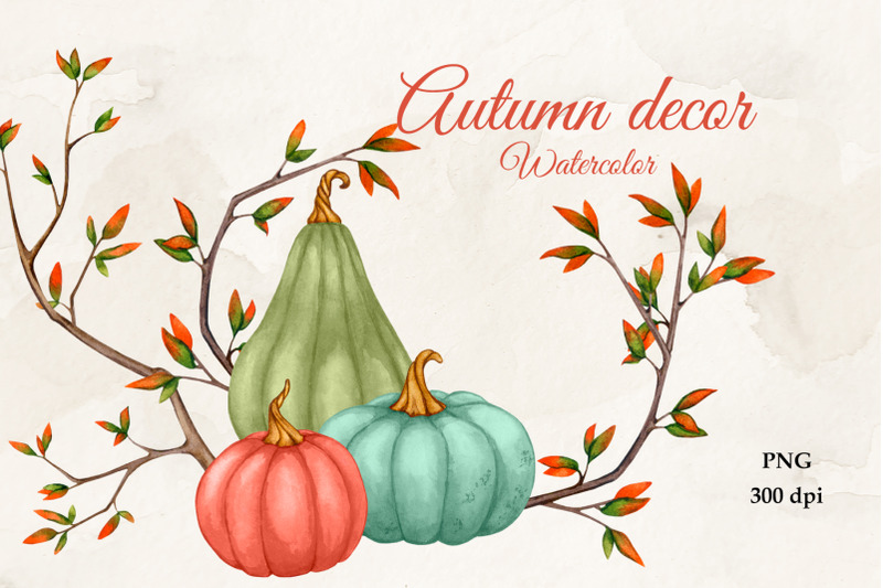 autumn-decor-watercolor-sublimation-clipart-png