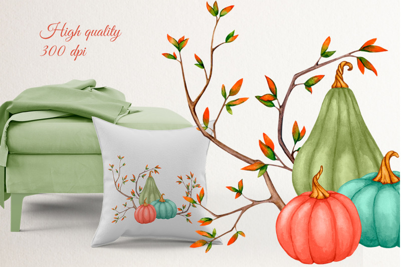 autumn-decor-watercolor-sublimation-clipart-png