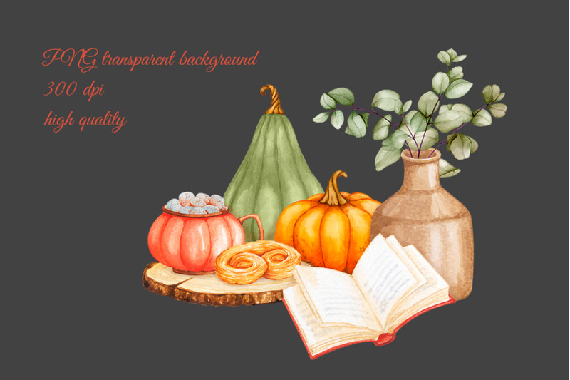 autumn-decor-watercolor-sublimation-clipart-png