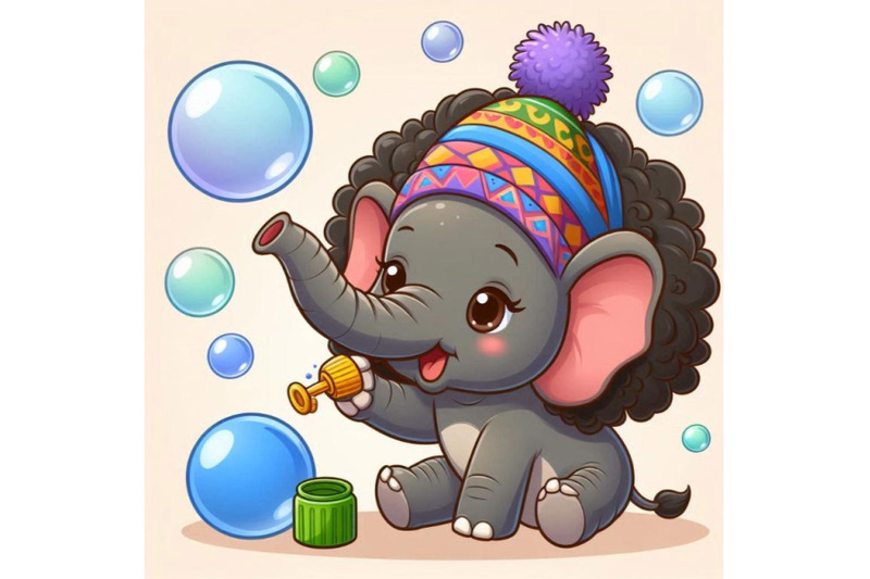 baby-elephant-blowing-soap-bubbles-with-its-trunk