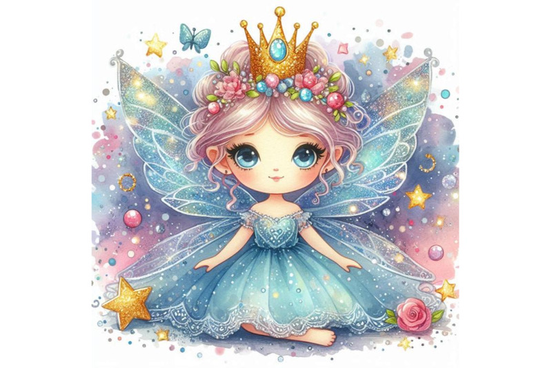 adorable-glitter-fairy-with-glittery-wings-and-a-glowing-tiara-of-star