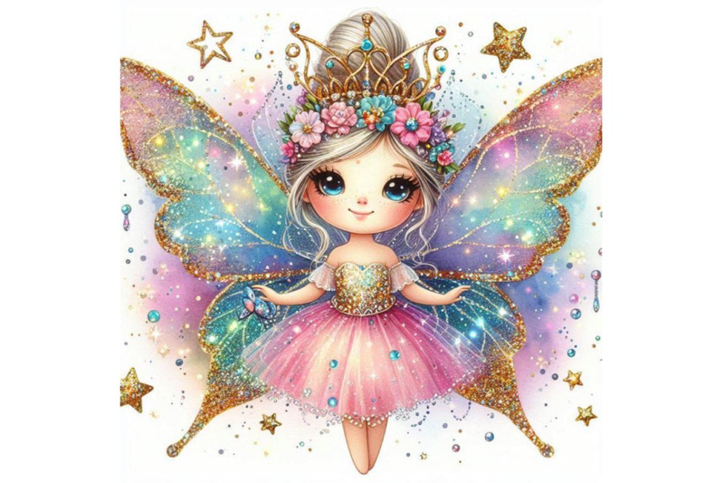 adorable-glitter-fairy-with-glittery-wings-and-a-glowing-tiara-of-star