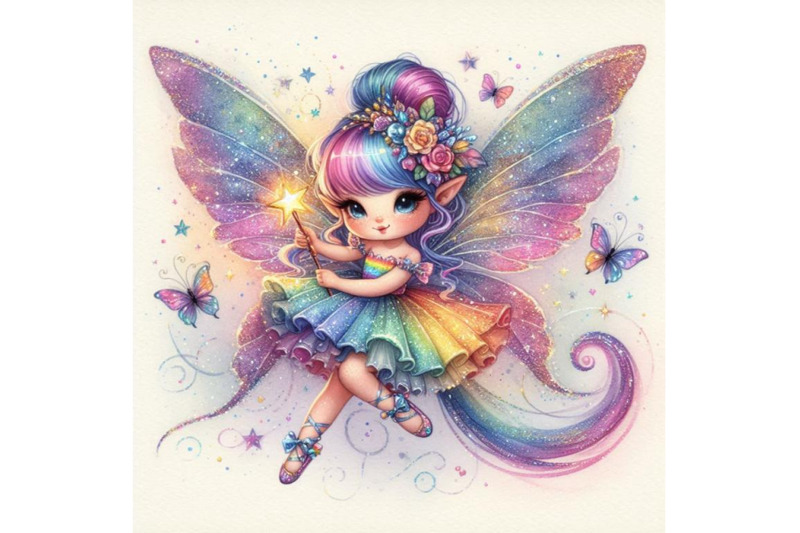 adorable-glitter-fairy-with-rainbow-colored-wings-and-a-glowing-wand