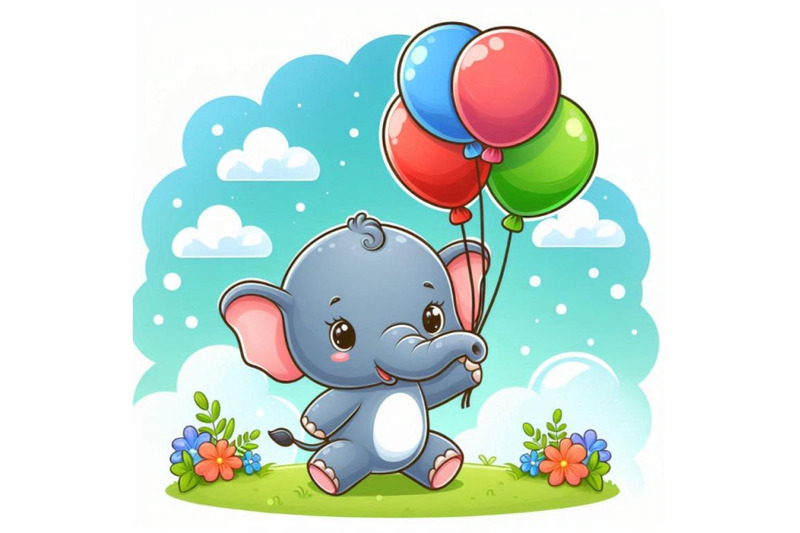 baby-elephant-holding-a-balloon-in-its-trunk