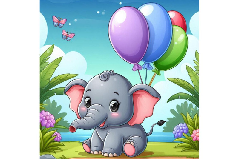 baby-elephant-holding-a-balloon-in-its-trunk