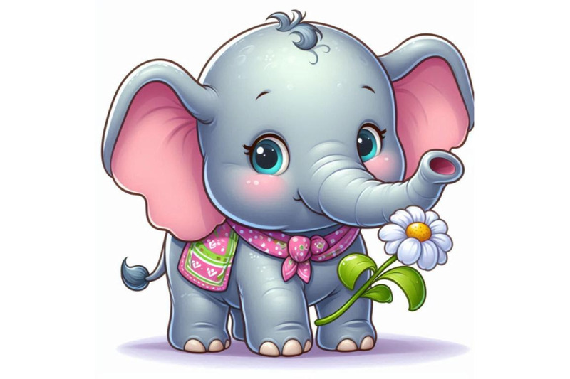 baby-elephant-holding-a-tiny-flower-in-its-trunk