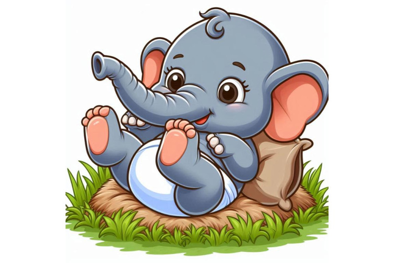 baby-elephant-lying-on-its-back-playing-with-its-feet