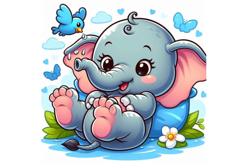 baby-elephant-lying-on-its-back-playing-with-its-feet