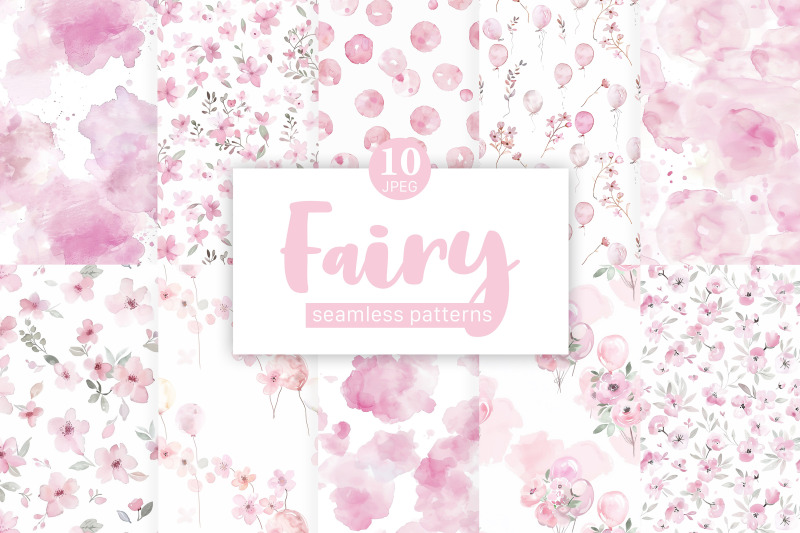 fairy-digital-paper-fairytale-seamless-pattern