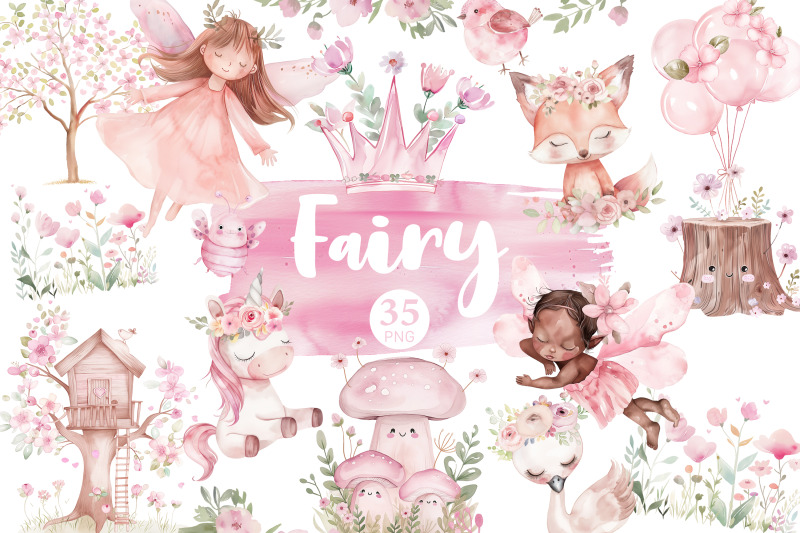 fairy-clipart-bundle-baby-shower-graphics-set