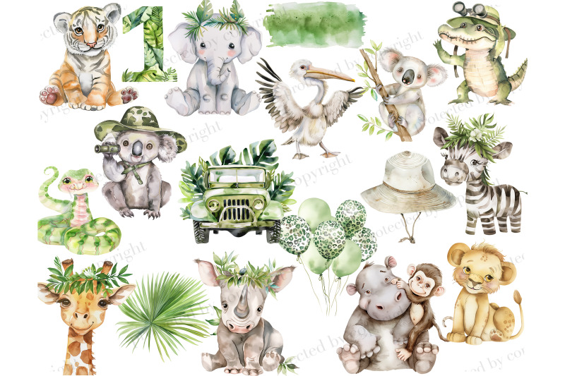 safari-clipart-bundle-jungle-animals-set