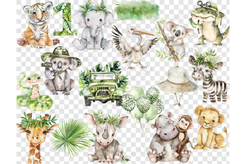 safari-clipart-bundle-jungle-animals-set