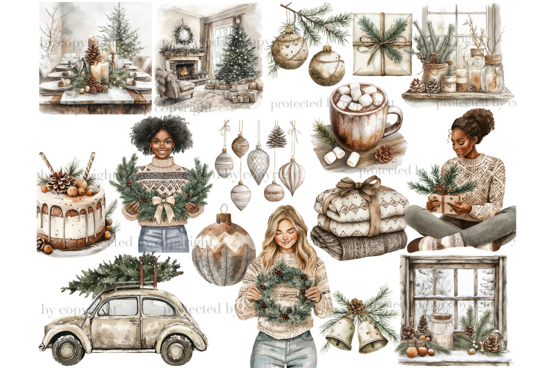 rustic-christmas-clipart-bundle-neutral-xmas-png