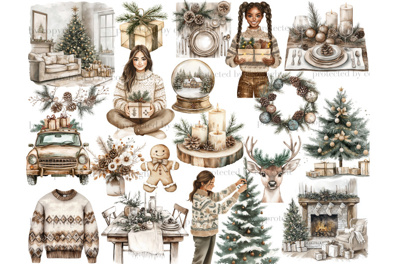 rustic-christmas-clipart-bundle-neutral-xmas-png