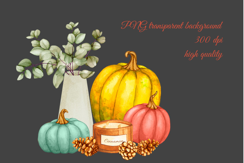 autumn-decor-watercolor-sublimation-clipart-png