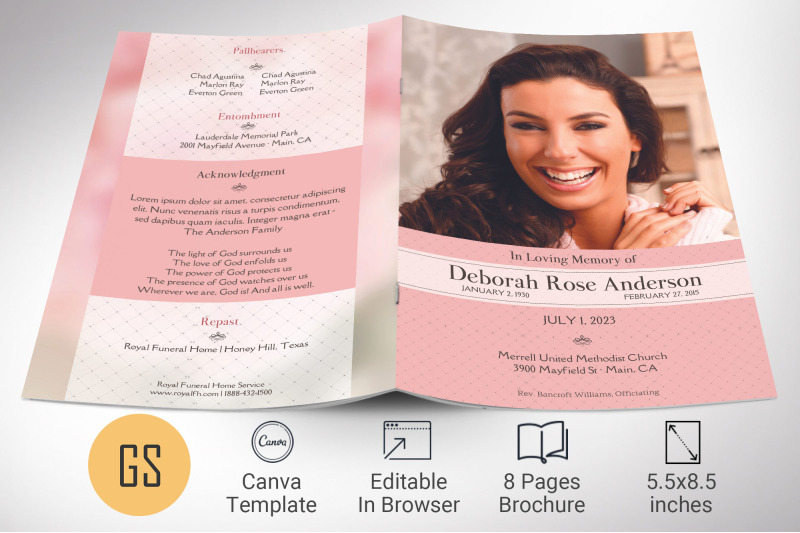 glamour-funeral-program-template-for-canva-pink-white-celebration-of