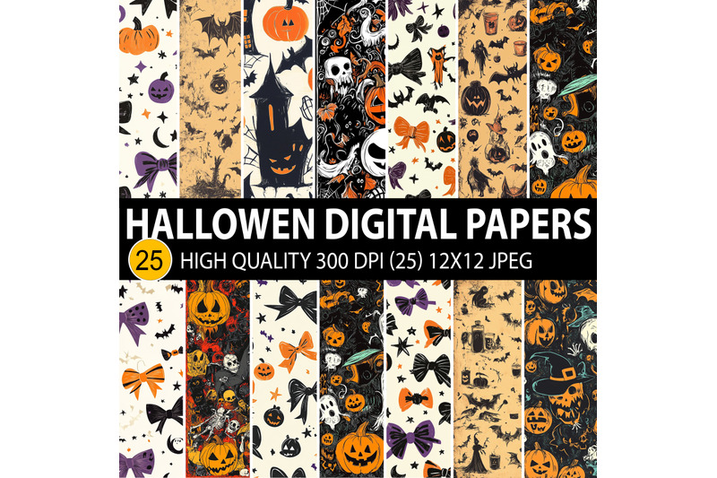 halloween-vintage-digital-paper-bundle