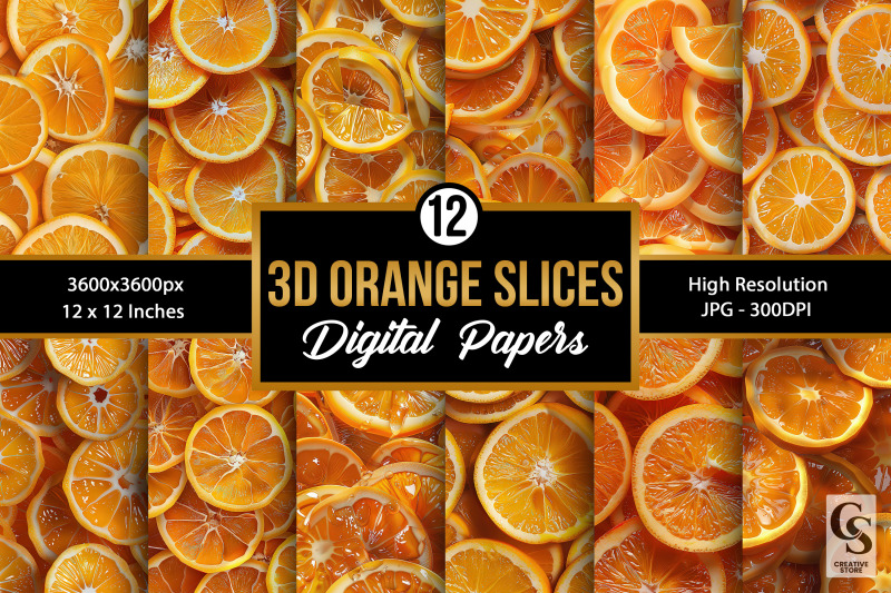 orange-3d-slices-seamless-patterns