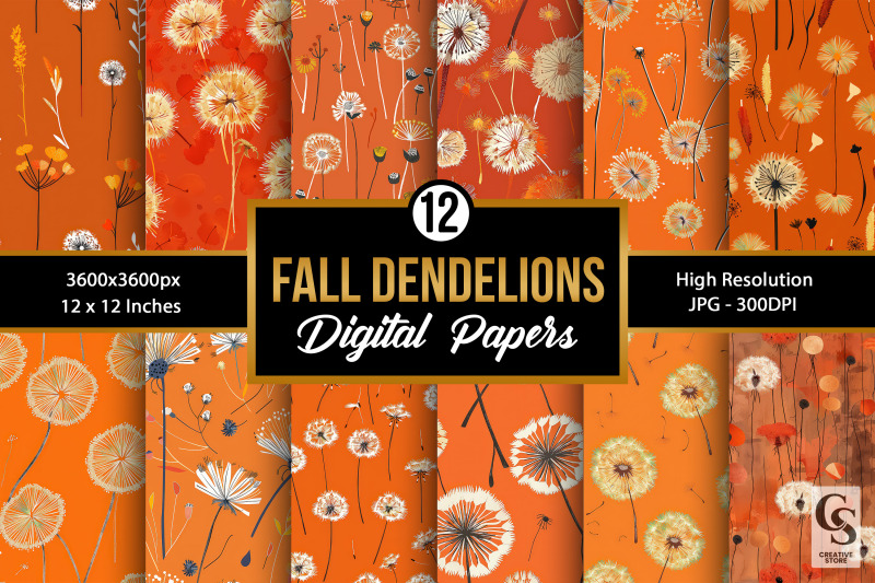 fall-dandelions-seamless-patterns