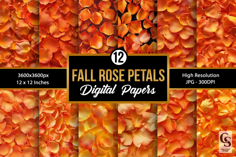 fall-orange-rose-petals-seamless-patterns