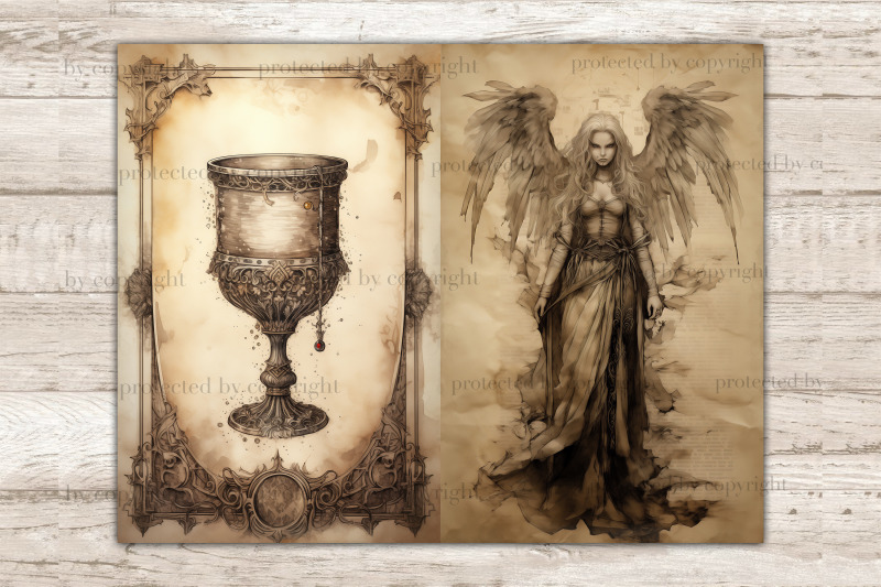 grimoire-junk-journal-page-gothic-printable-paper