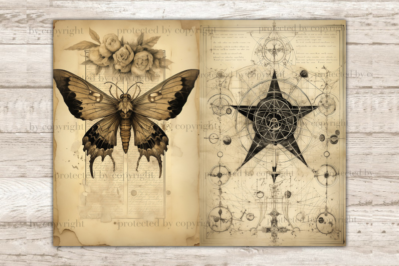 grimoire-junk-journal-page-gothic-printable-paper