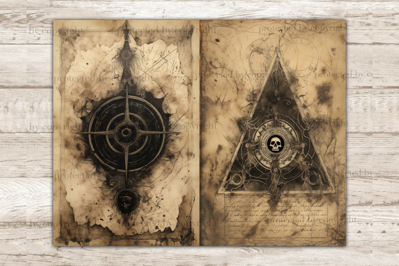 grimoire-junk-journal-page-gothic-printable-paper