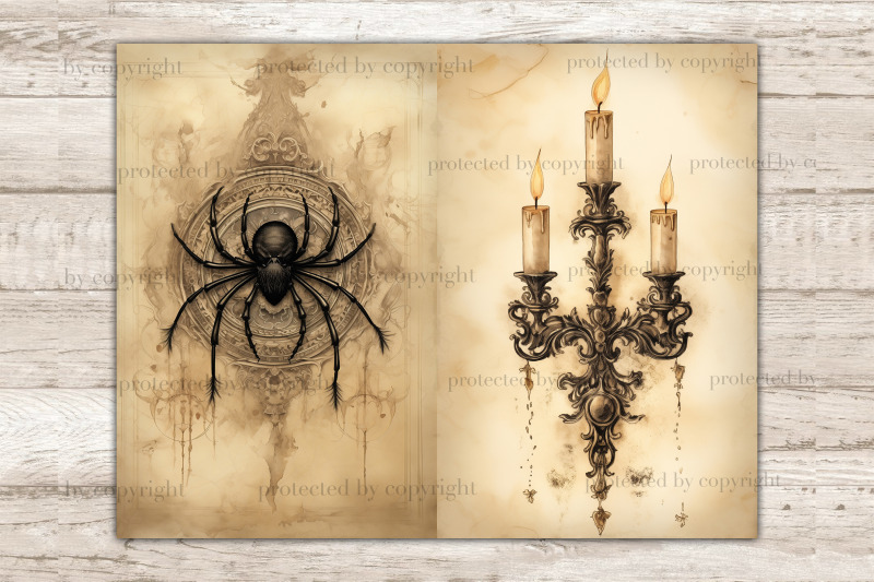 grimoire-junk-journal-page-gothic-printable-paper