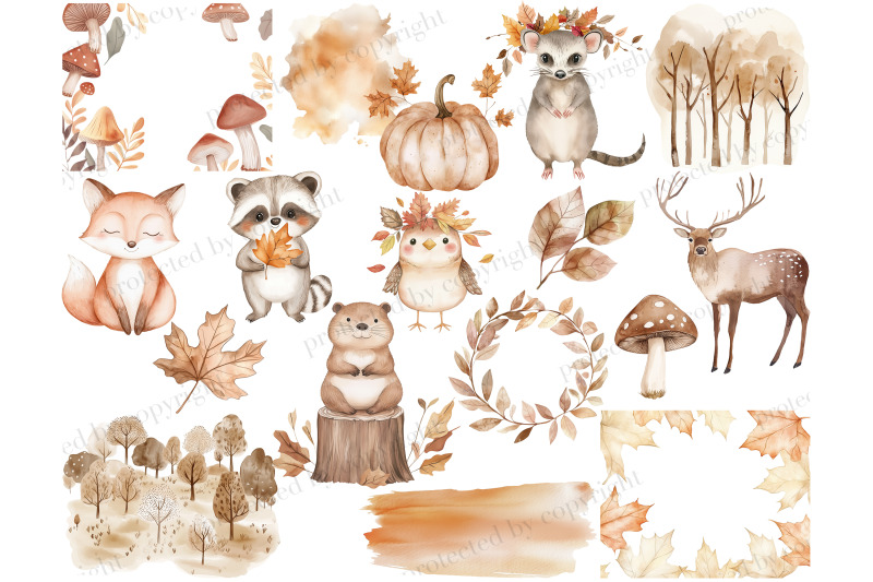 fall-woodland-clipart-baby-shower-png-collection