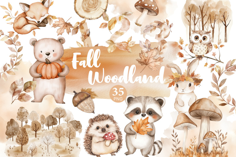 fall-woodland-clipart-baby-shower-png-collection