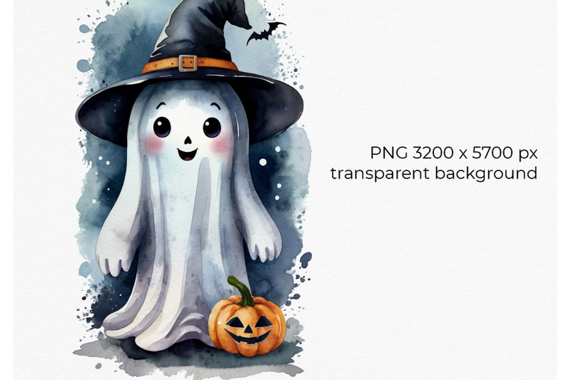 cute-ghost-watercolor-clipart-with-transparend-background