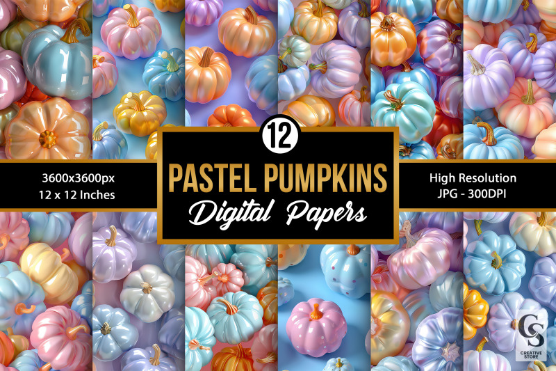 pastel-3d-inflated-pumpkins-seamless-patterns