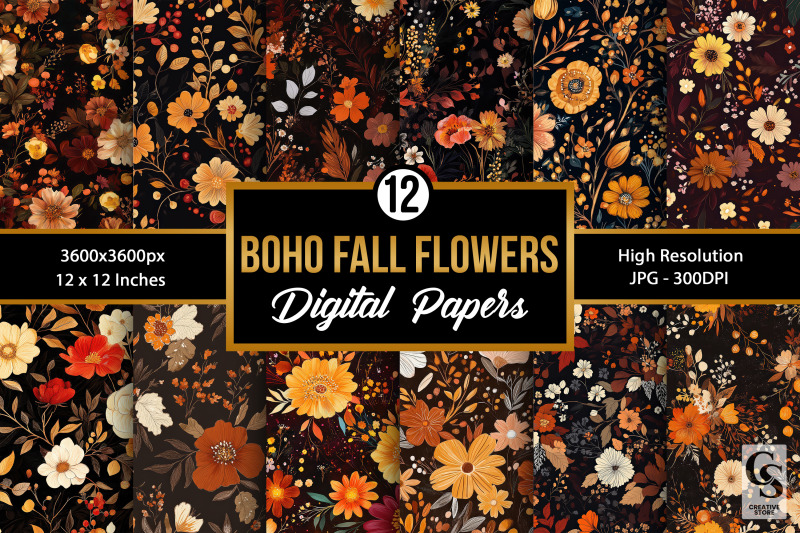 boho-fall-flowers-seamless-patterns