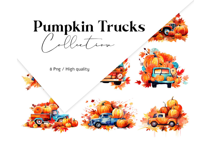 8-pumpkin-trucks-watercolor-clipart-fall-autumn-truck