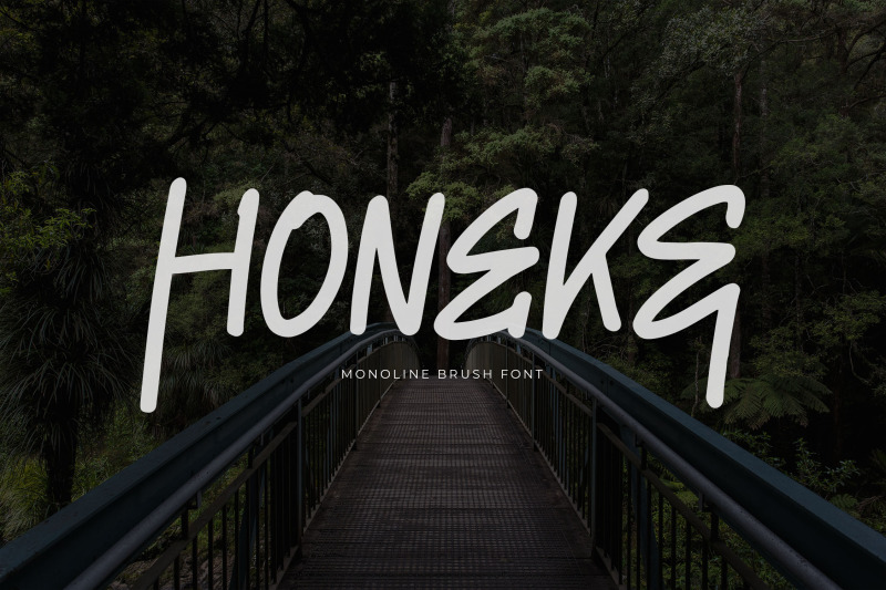 honeke-monoline-brush-font