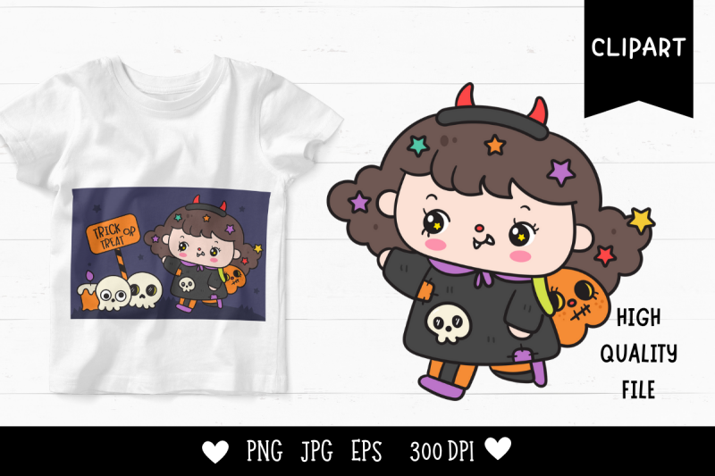 halloween-witch-kid-girl-kawaii-clipart-trick-or-treat-night