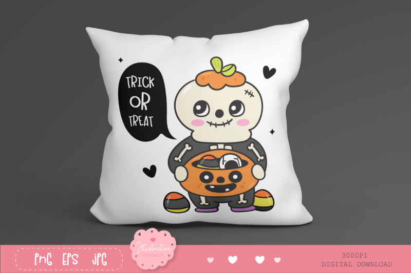 halloween-skull-pumpkin-candy-trick-or-treat-kawaii-clipart