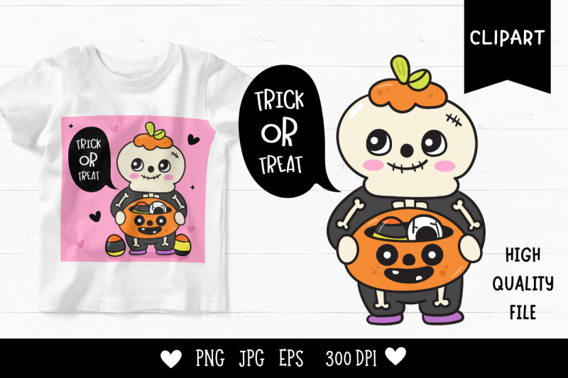 halloween-skull-pumpkin-candy-trick-or-treat-kawaii-clipart