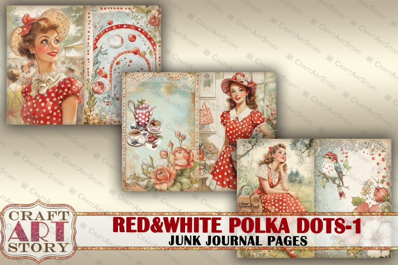 retro-fashion-junk-journal-kit-red-amp-white-polka-dots-part-1