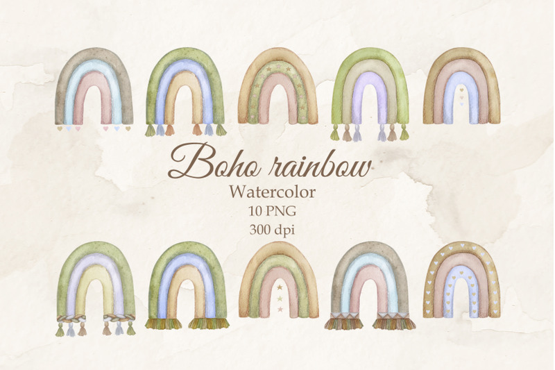 boho-rainbows-watercolor-clip-art-png