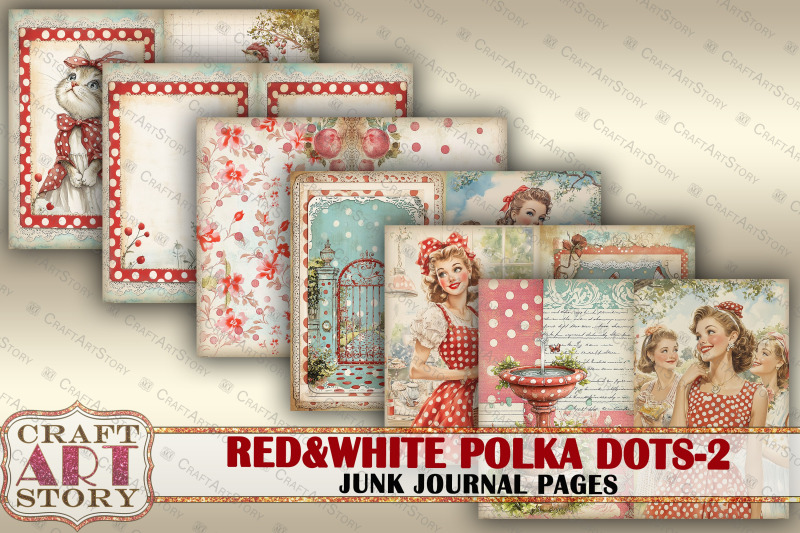 retro-fashion-junk-journal-kit-red-amp-white-polka-dots-part-2