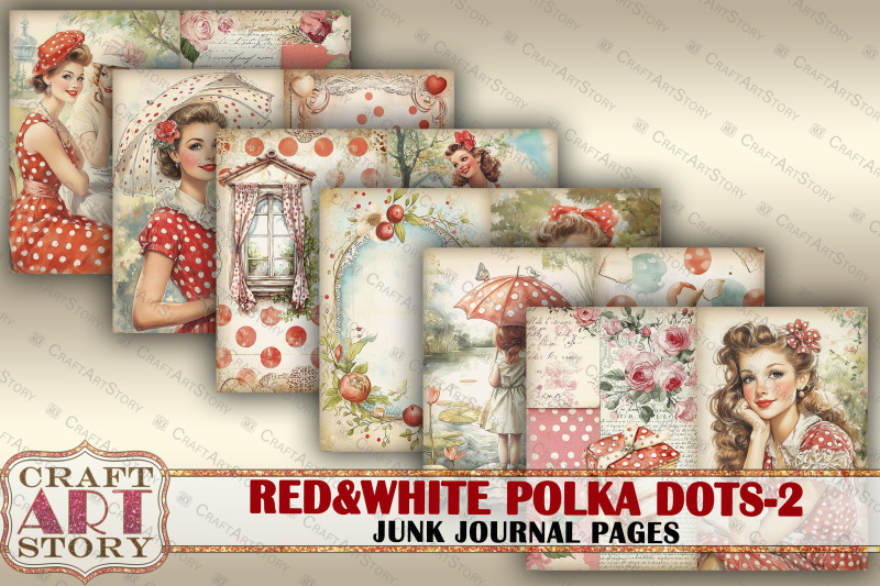 retro-fashion-junk-journal-kit-red-amp-white-polka-dots-part-2