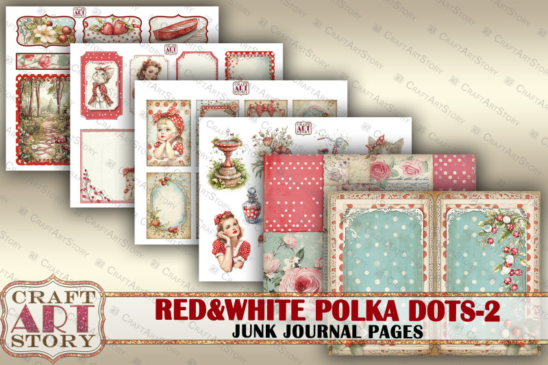 retro-fashion-junk-journal-kit-red-amp-white-polka-dots-part-2