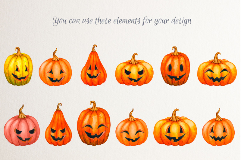 halloween-pumpkins-watercolor-clipart