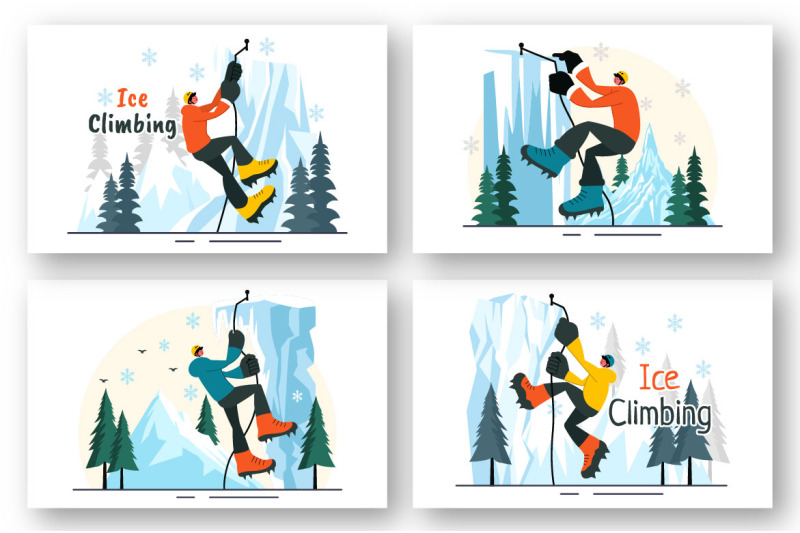 9-ice-climbing-vector-illustration