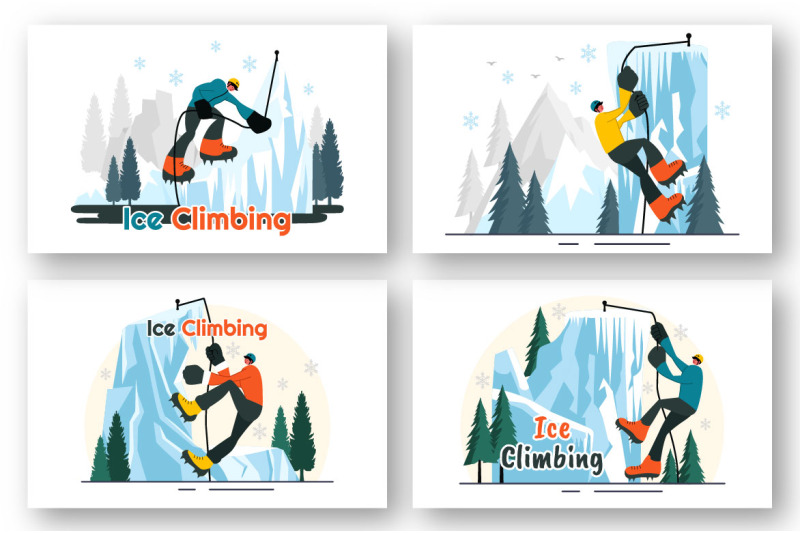 9-ice-climbing-vector-illustration