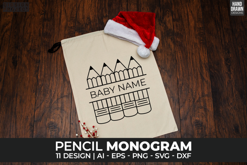 11-pencil-svg-pencil-monogram-school-svg-pencil-name-svg