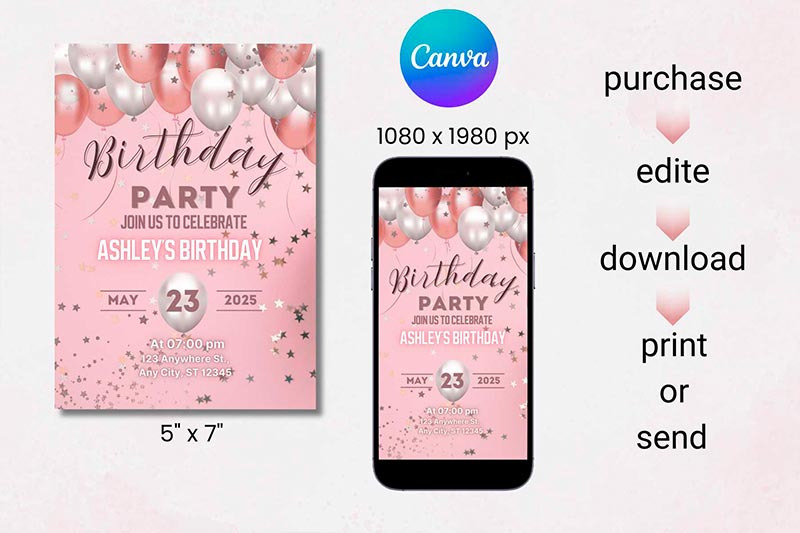 rose-gold-birthday-party-invitation-canva-template-editable