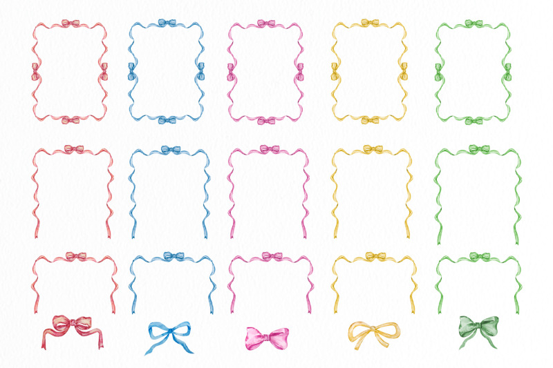 watercolor-ribbon-bow-frame-clipart