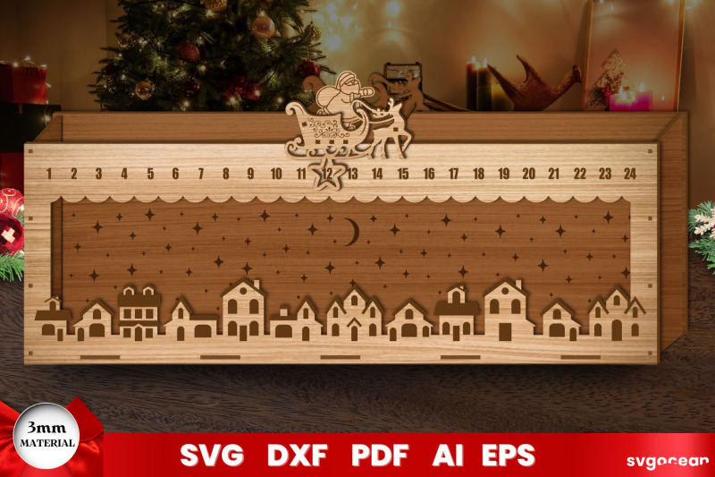 santa-sleigh-countdow-laser-cut